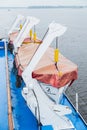 Lifeboat on deck of a cruise ship