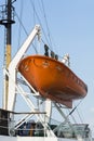 Lifeboat hanging in Davit Royalty Free Stock Photo