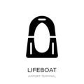 lifeboat icon in trendy design style. lifeboat icon isolated on white background. lifeboat vector icon simple and modern flat Royalty Free Stock Photo