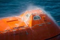 Lifeboat or rescue boat in offshore, Safety standard Royalty Free Stock Photo