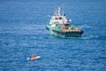 Lifeboat or rescue boat in offshore, Safety standard in offshore Royalty Free Stock Photo