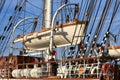 Lifeboat on deck of sailing ship Royalty Free Stock Photo