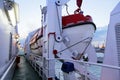 Lifeboats on a car ferry Royalty Free Stock Photo