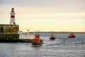 3 Lifeboats coming in for the Day of Remembrance on the 19th January 2020. A Royalty Free Stock Photo