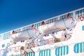 Lifeboats on a luxurious cruise ship