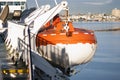 Lifeboats, view from the ship...