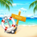 Lifebouy and Anchor Royalty Free Stock Photo