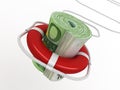 Lifebouy with euro Royalty Free Stock Photo