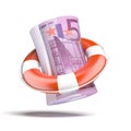 Lifebouy with euro Royalty Free Stock Photo