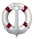 Lifebuoy with anchor illustration design