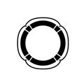 Lifebuoy black icon, vector sign on isolated background. Lifebuoy concept symbol, illustration