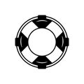 Lifebuoy black line icon. Life belt, lifeboat, help symbol.