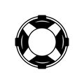 Lifebuoy black line icon. Lifeboat, help, life belt symbol.