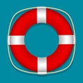 Lifebuoy. Blue background. Isolated object. Vector Image.