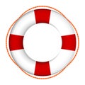 Lifebuoy color icon. Equipment for the rescue of drowning, first aid to vacationers. Isolated vector on white background