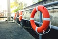 Lifebuoy on dock safety for passenger.