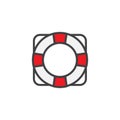 Lifebuoy filled outline icon