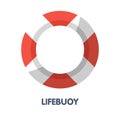 Lifebuoy flat icon design illustration on white background