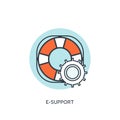 Lifebuoy flat web icon. Internet support concept background. Royalty Free Stock Photo
