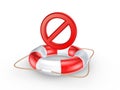 Lifebuoy and forbid symbol. Royalty Free Stock Photo