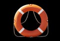 lifebuoy isolated on black background