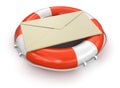 Lifebuoy and letter (clipping path included) Royalty Free Stock Photo