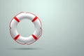 Lifebuoy on a light background. Help, rescue concept. Copy space. 3D illustration, 3D rendering