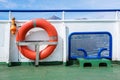 Safety Lifebuoy on ferry Royalty Free Stock Photo