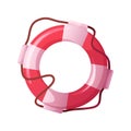 Lifebuoy ring in cartoon style. Vector illustration isolated on white Royalty Free Stock Photo