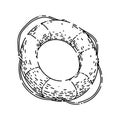 lifebuoy ring sketch hand drawn vector Royalty Free Stock Photo