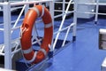 Lifebuoy rings on board for rescuing passengers. Royalty Free Stock Photo