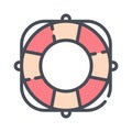 Lifebuoy with rope. Can be used topics like security, sea, swimming, holidays Royalty Free Stock Photo