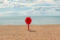 Lifebuoy safety equipment on the stand on beach