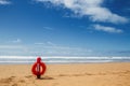 Lifebuoy on sea background