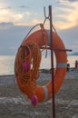 lifebuoy on a sea beach Royalty Free Stock Photo