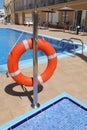 Lifebuoy at swimming pool Royalty Free Stock Photo