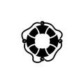 Lifebuoy vector icon. sos and safety ring sign. life buoy symbol. life saver simple logo black on white. help or debark