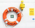 Lifebuoy and warning notice