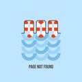Lifebuoy in water looks like 404 error. Page is not found Royalty Free Stock Photo