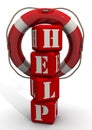 Lifebuoy and the word help Royalty Free Stock Photo