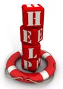 Lifebuoy and the word help Royalty Free Stock Photo