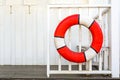 Lifebuoys on Wooden fence