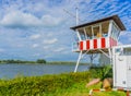 Lifegaurd house at a river landscape Royalty Free Stock Photo