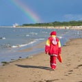 Lifeguard on the beach on the Polish Baltic coast