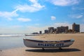 Lifeguard Boat on the Beach in Atlantic City, New Jersey Royalty Free Stock Photo