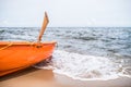 Lifeguard boat on the beach Royalty Free Stock Photo