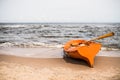 Lifeguard boat on the beach Royalty Free Stock Photo