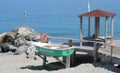 Lifeguard boat and station Royalty Free Stock Photo