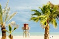 lifeguard cabin on the beach in Narbonne Plage, Languedoc-Roussi