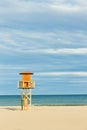 lifeguard cabin on the beach in Narbonne Plage, Languedoc-Roussi